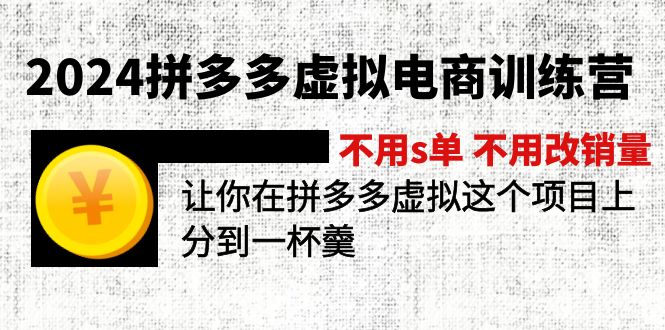 （12024期）2024拼多多虚拟电商训练营 不s单 不改销量  做虚拟项目分一杯羹(更新10节)-追梦聊项目